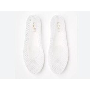 LOFT Clear Jelly Ballet Flats Shoes Women's Lattice Slip On Comfort